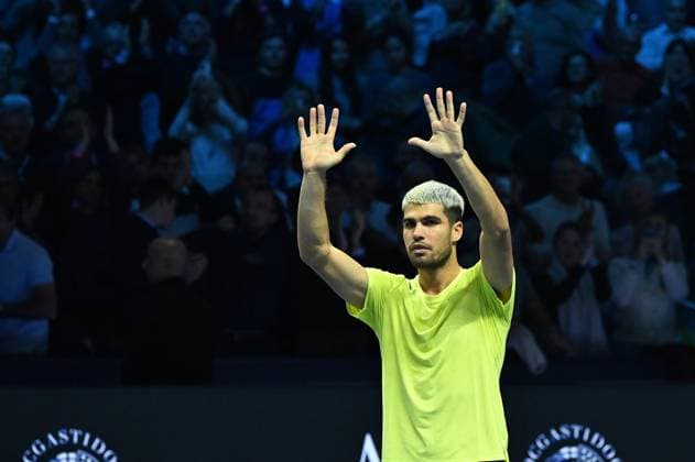 Foto IPP Massimo Rana Torino 13-11-2025 Tennis ATP, Tennis Herren Finals 2025 nella foto carlos alcaraz Italy Photo Press - World Copyright italy ITALY  Copyright: xR4924_italyphotopressx
