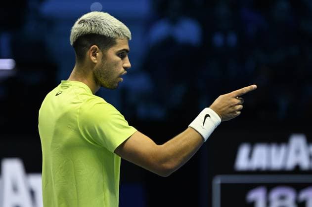 Foto IPP Massimo Rana Torino 13-11-2025 Tennis ATP, Tennis Herren Finals 2025 nella foto carlos alcaraz Italy Photo Press - World Copyright italy ITALY  Copyright: xR4924_italyphotopressx
