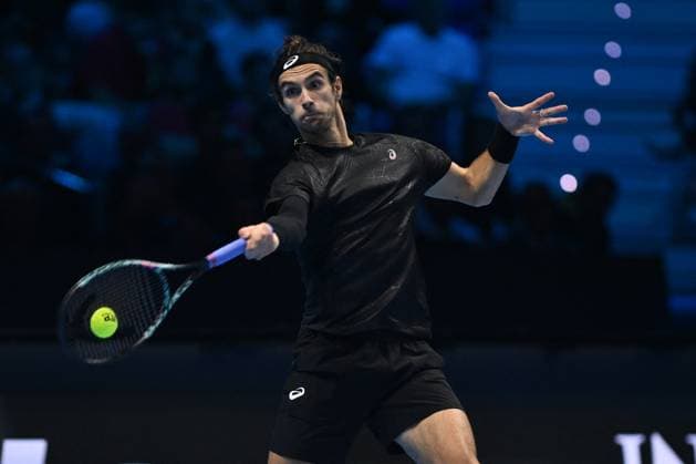 TENNIS - Internazionali di Tennis - Nitto ATP, Tennis Herren Finals 2025 Lorenzo Musetti (ITA) during the singles match between Carlos Alcaraz (ESP) and Lorenzo Musetti (ITA) during day five of the Nitto ATP Finals 2025 at Inalpi Arena on November 13, 2025 in Turin, Italy Turin Italy  Copyright: xIPAxSport ABACAx