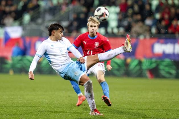 13.11.2025, Karvina Mecz towarzyski sezon 2025 26 Czechy - San Marino - International Friendly, Länderspiel, Nationalmannschaft football match Czech Republic - San Marino Nz. Alberto Riccardi Michal Beran Fot. Michal Chwieduk Arena Akcji NEWSPIX.PL --- newspix.pl 