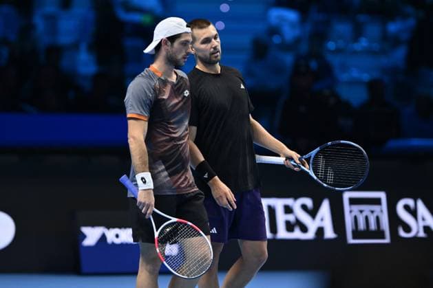 Julian Cash (GBR) and Lloyd Glasspool (GBR) during the doubles match between Julian Cash (GBR) - Lloyd Glasspool (GBR) and Marcel Granollers (ESP) - Horacio Zeballos (ARG) during day five of the Nitto ATP, Tennis Herren Finals 2025 at Inalpi Arena on November 13, 2025 in Turin, Italy  Copyright: xDomenicoxCippitelli IPAxSportx xipa-agency.netx xx IPA_67922784 IPA_Agency_IPA67922784