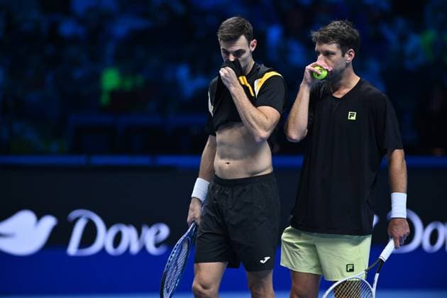 Marcel Granollers (ESP) and Horacio Zeballos (ARG) during the doubles match between Julian Cash (GBR) - Lloyd Glasspool (GBR) and Marcel Granollers (ESP) - Horacio Zeballos (ARG) during day five of the Nitto ATP, Tennis Herren Finals 2025 at Inalpi Arena on November 13, 2025 in Turin, Italy  Copyright: xDomenicoxCippitelli IPAxSportx xipa-agency.netx xx IPA_67922809 IPA_Agency_IPA67922809
