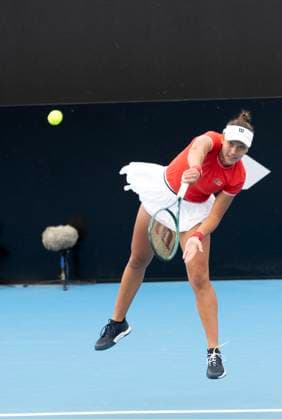 TENNIS BILLIE JEAN CUP AUSTRALIA PORTUGAL, Matilde Jorge (POR) during the Billie Jean Cup qualifier match between Australia Kimberly Birrell (AUS) and Portugal at Domain Tennis Centre in Hobart, Friday, November 14, 2025. ( NO ARCHIVING, EDITORIAL USE ONLY HOBART TASMANIA AUSTRALIA  Copyright: xCHRISxKIDDx 20251114166908434290