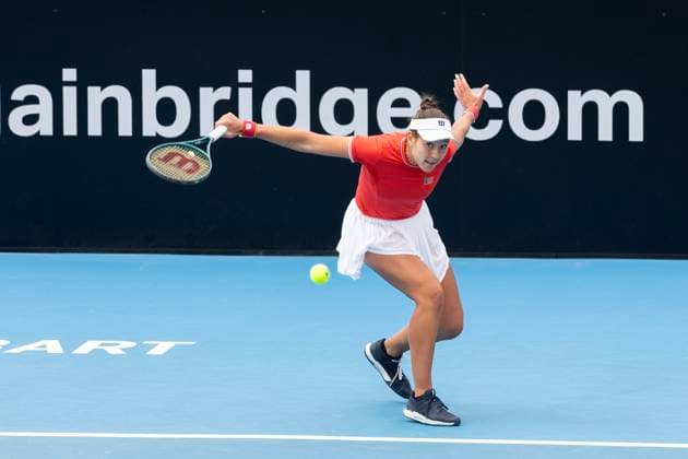 TENNIS BILLIE JEAN CUP AUSTRALIA PORTUGAL, Matilde Jorge (POR) during the Billie Jean Cup qualifier match between Australia Kimberly Birrell (AUS) and Portugal at Domain Tennis Centre in Hobart, Friday, November 14, 2025. ( NO ARCHIVING, EDITORIAL USE ONLY HOBART TASMANIA AUSTRALIA  Copyright: xCHRISxKIDDx 20251114188941014830
