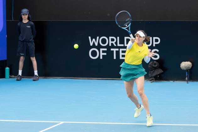 TENNIS BILLIE JEAN CUP AUSTRALIA PORTUGAL, Kimberly Birrell (AUS) during the Billie Jean Cup qualifier match between Australia and Portugal Matilde Jorge (POR)at Domain Tennis Centre in Hobart, Friday, November 14, 2025. ( NO ARCHIVING, EDITORIAL USE ONLY HOBART TASMANIA AUSTRALIA  Copyright: xCHRISxKIDDx 20251114155193668458