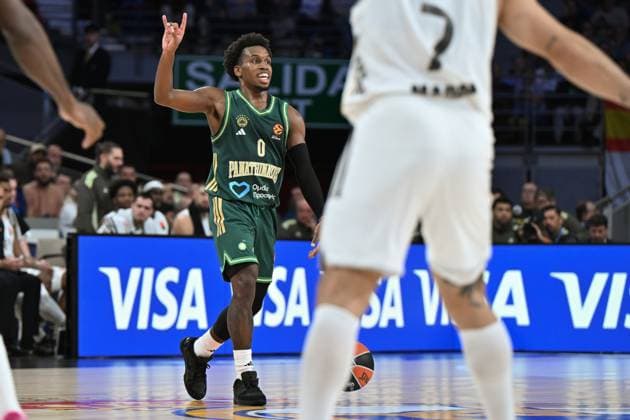 Real Madrid Vs Panathinaikos Aktor Athens in Madrid, Spain - 14 Nov 2025 Tj Shorts of Panathinaikos in action during the Turkish Airlines Euroleague match between Real Madrid and Panathinaikos AKTOR Athens at Movistar Arena. Final score; Panathinaikos Aktor Athen victory 77-87 Madrid Spain Copyright: xAtilanoxGarciax xSOPAxImagesx photo00295