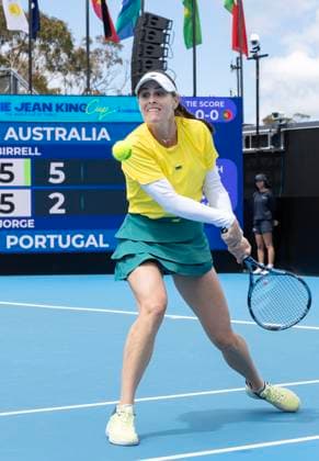 TENNIS BILLIE JEAN CUP AUSTRALIA PORTUGAL, Kimberly Birrell (AUS) during the Billie Jean Cup qualifier match between Australia and Portugal Matilde Jorge (POR)at Domain Tennis Centre in Hobart, Friday, November 14, 2025. ( NO ARCHIVING, EDITORIAL USE ONLY HOBART TASMANIA AUSTRALIA  Copyright: xCHRISxKIDDx 20251114156976989362