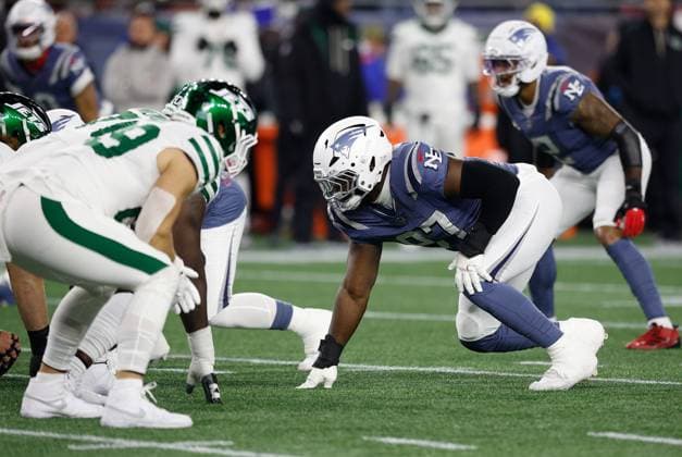 November 13, 2025; Foxborough, MA, USA; New England Patriots defensive end Milton Williams (97) in action during the NFL, American Football Herren, USA game between New York Jets and New England Patriots at Gillette Stadium in Foxborough, MA. Foxborough United States - ZUMAc04_ 20251113_zma_c04_015 Copyright: xAnthonyxNesmithx