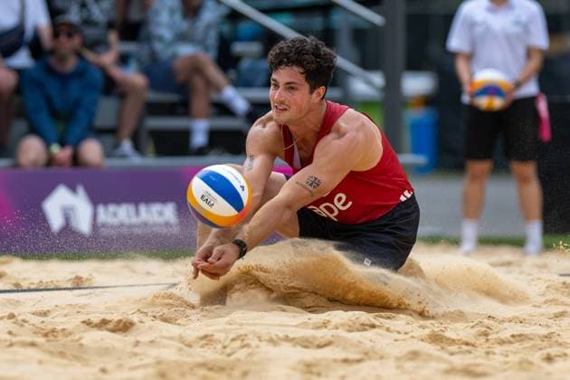 RECORD DATE NOT STATED ADELAIDE, AUSTRALIA - NOVEMBER 14: Sven Winter (Player 2, GER) during the Beach volleyball, Beachvolleyball World Championships at Adelaide on November 14, 2025 in Adelaide, Australia. Australia Copyright: xBEAUTIFULxSPORTS PeterxWeberx