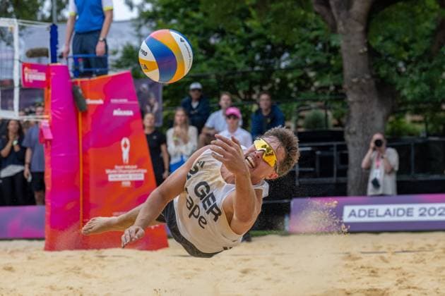 RECORD DATE NOT STATED ADELAIDE, AUSTRALIA - NOVEMBER 14: Lui Wuest (Player 2, GER) during the Beach volleyball, Beachvolleyball World Championships at Adelaide on November 14, 2025 in Adelaide, Australia. Australia Copyright: xBEAUTIFULxSPORTS PeterxWeberx