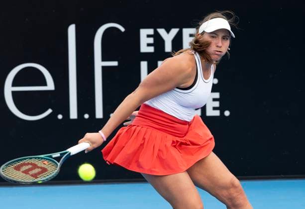 TENNIS BILLIE JEAN CUP AUSTRALIA PORTUGAL, Francisca Jorge (POR) during the Billie Jean King Cup qualifier match between Australia, Maya Joint (AUS) and Portugal, at Domain Tennis Centre in Hobart, Friday, November 14, 2025. ( NO ARCHIVING, EDITORIAL USE ONLY HOBART TASMANIA AUSTRALIA  Copyright: xCHRISxKIDDx 20251114181715492594