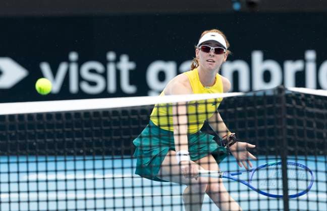 TENNIS BILLIE JEAN CUP AUSTRALIA PORTUGAL, Maya Joint (AUS) during the Billie Jean King Cup qualifier match between Australia and Portugal, Francisca Jorge (POR) at Domain Tennis Centre in Hobart, Friday, November 14, 2025. ( NO ARCHIVING, EDITORIAL USE ONLY HOBART TASMANIA AUSTRALIA  Copyright: xCHRISxKIDDx 20251114124272042325
