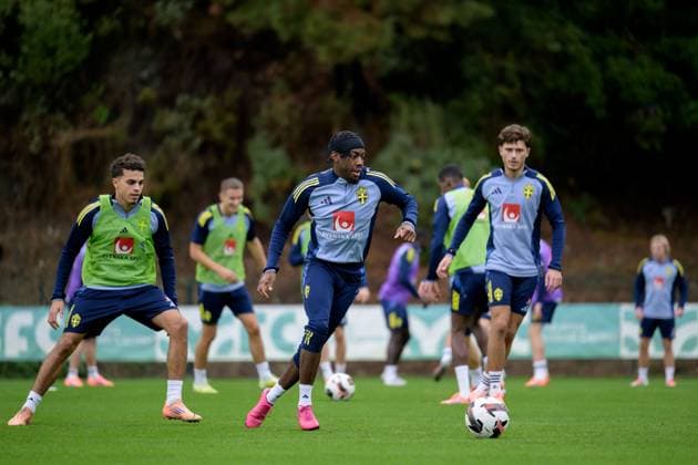 251114 Anthony Elanga of the Swedish national football team during a training session on November 14, 2025 in Marbella Photo Joel Marklund BILDBYRAN code JM JM0749 bbeng fotboll football soccer fotball vm kval fifa world cup qualifier träning practice training sverige sweden sverige a  Copyright: JOELxMARKLUND BB251114JM007