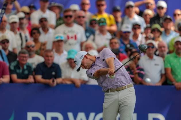 DUBAI, UNITED ARAB EMIRATES - 14.11.2025: Nicolai HoJGAARD (DEN) DP World Tour Championship Dubai at Jumeirah Golf Estates on November 14, 2025 in Dubai, United Arab Emirates.