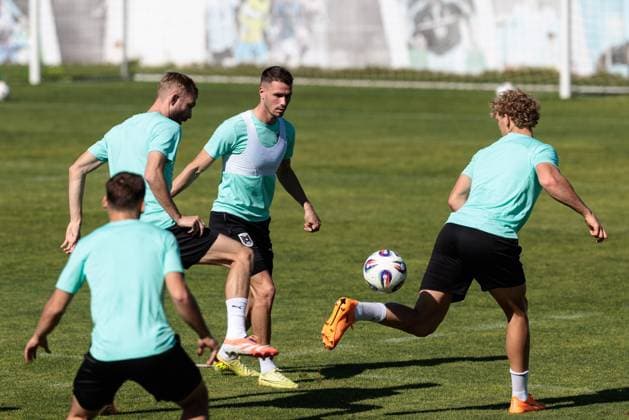 Football, World Cup qualifiers, Austrian national team, Training