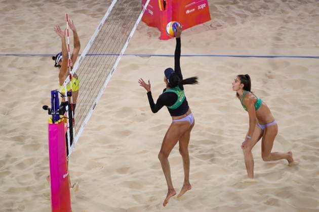 Beach volleyball, Beachvolleyball WORLD CHAMPIONSHIPS, Taliqua Clancy and Jana Milutinovic (AUS) v Yan X. and Xia X.Y (CHN) during The Beach Volleyball World Championships at Pinky Flat in Adelaide, Friday, November 14, 2025. ( NO ARCHIVING, EDITORIAL USE ONLY ADELAIDE SOUTH AUSTRALIA AUSTRALIA  Copyright: xMATTxTURNERx 20251114139681668774