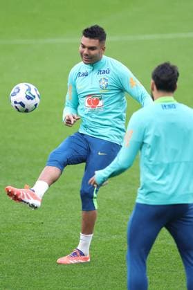 Brasilien Training 14. November 2025, London Brasilien Pressekonferenz Trainingseinheit Casemiro Foto Charlotte Wilson Abseits London UK  Copyright: xCharlottexWilsonx xOffsidexOffside