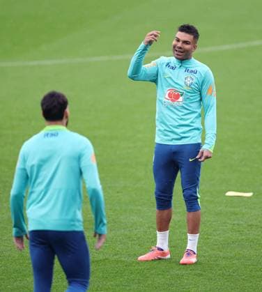 Brasilien Training 14. November 2025, London Brasilien Pressekonferenz Trainingseinheit Casemiro Foto Charlotte Wilson Abseits London UK  Copyright: xCharlottexWilsonx xOffsidexOffside