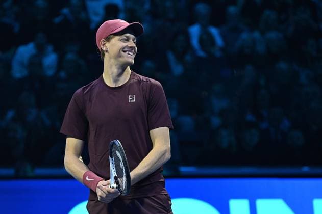 Foto IPP Massimo Rana Torino 14-11-2025 Tennis ATP, Tennis Herren Finals 2025 nella foto jannik sinner mentre sorride Italy Photo Press - World Copyright italy ITALY  Copyright: xR4924_italyphotopressx