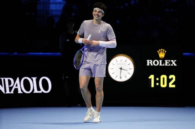 on the singles tennis match of the ATP, Tennis Herren World Tour Finals agains at the Inalpi Arena in Turin, Italy - Friday, Nov. 14, 2025. -  Copyright: xMarcoxAlpozzi LaPressex