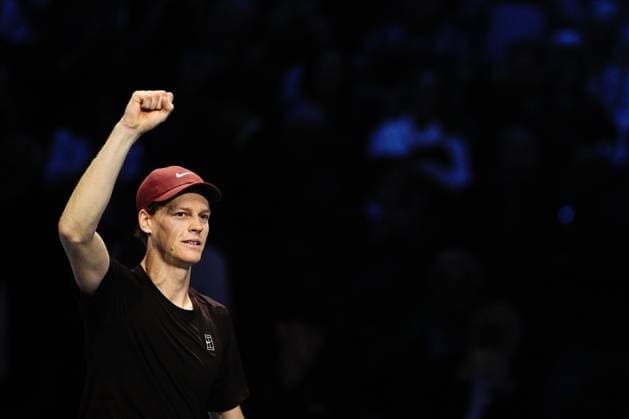 Italy s Jannik Sinner react on the singles tennis match of the ATP, Tennis Herren World Tour Finals agains United States™ Ben Shelton at the Inalpi Arena in Turin, Italy - Friday, Nov. 14, 2025. -  Copyright: xMarcoxAlpozzi LaPressex