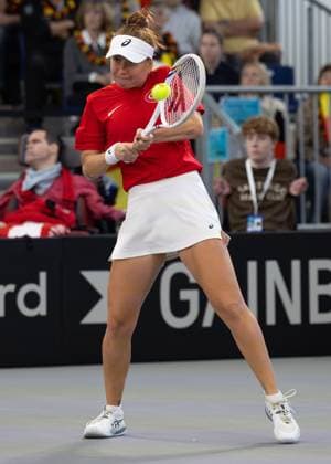Billie Jean King Cup 2025 Play Offs, TC Ismaning, Munich, Germany, Team Turkiye, Berfu Cengiz TUR Tennis Billie Jean King Cup 2025 ITF Billie Jean King Cup TC Ismaning Ismaning Bavaria Germany November 14, 2025 Copyright: xJuergenxHasenkopfx