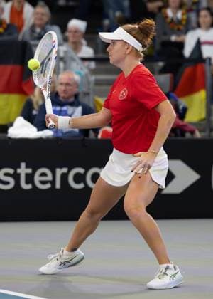 Billie Jean King Cup 2025 Play Offs, TC Ismaning, Munich, Germany, Team Turkiye, Berfu Cengiz TUR Tennis Billie Jean King Cup 2025 ITF Billie Jean King Cup TC Ismaning Ismaning Bavaria Germany November 14, 2025 Copyright: xJuergenxHasenkopfx
