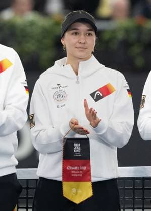 Billie Jean King Cup 2025 Play Offs, TC Ismaning, Munich, Germany, Opening Ceremony, Team Germany, Opening Ceremony,, Eva Lys, Copyright: xJuergenxHasenkopfx
