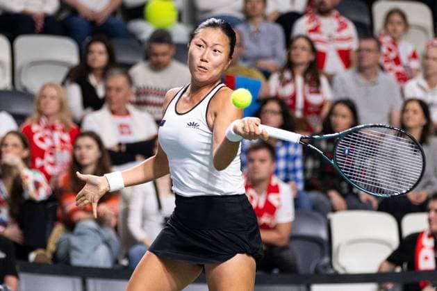 Gorzow Wielkopolski 14.11.2025. Tenis.Turniej kwalifikacyjny grupy B Billie Jean King Cup mecz Polska- Nowa Zelandia --- Tennis. Billie Jean King Cup Group B Qualifying Tournament match Polska- Nowa Zelandia, nz Vivian Yang, fot. Tomasz Kluczynski Arena Akcji NEWSPIX.PL --- newspix.pl 