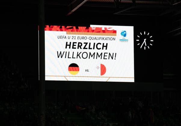 Football, Youth, Season 2025 26, U21, European Championship Qualification Group F, Matchday 6 in Fürth, Germany Malta, Scoreboard with fixtures, 14 11 2025, Copyright: xSebastianxRäppold MatthiasxKochx