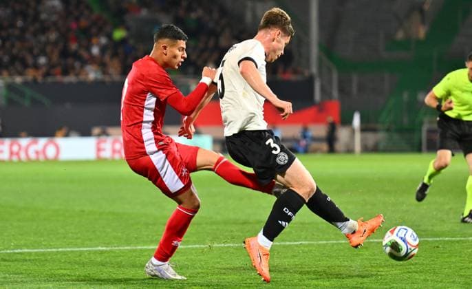 14 11 2025 Soccer international qualifier European Championship Germany GER DEU BRD Malta MLT xwoxzix Shaisen Attard 7, Malta Lukas Ullrich 3, Germany