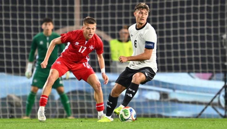 14 11 2025 Soccer international qualifier European Championship Germany GER DEU BRD Malta MLT xwoxzix Jake Azzopardi 17, Malta Tom Bischof 6, Germany