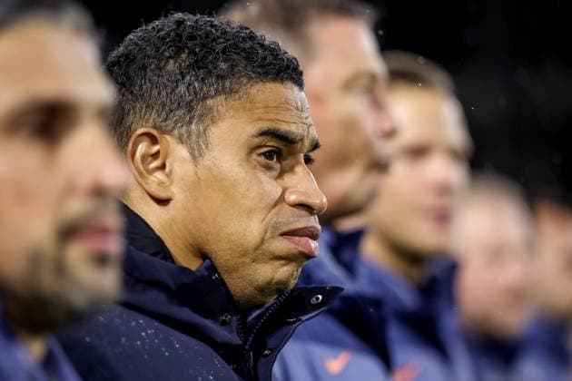 2025-11-14 Netherlands U21, U 21 v Slovenia U21 - UEFA European Under-21 Championship Qualifying LEEUWARDEN, NETHERLANDS - NOVEMBER 14: Head Coach Michael Reiziger of Netherlands U21 looks on during the UEFA European Under-21 Championship Qualifying match between Netherlands U21 and Slovenia U21 at Kooi Stadion on November 14, 2025 in Leeuwarden, Netherlands. Leeuwarden Kooi Stadion Netherlands Content not available for redistribution in The Netherlands directly or indirectly through any third parties. Copyright: xPieterxvanxderxWoudex