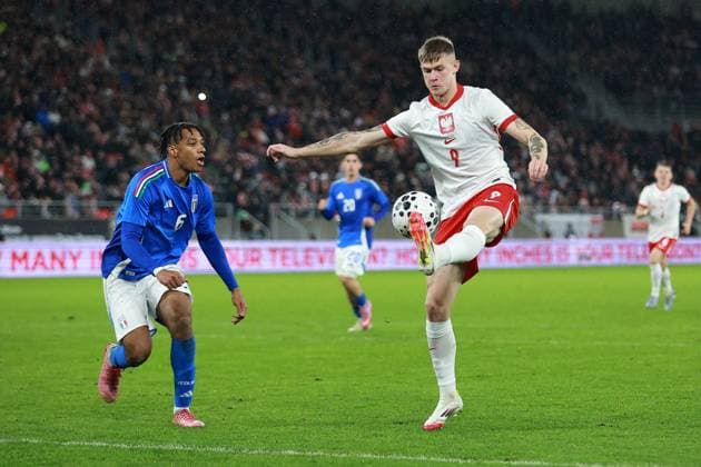 Fußball, U21 EM Quali, Polen - Italien SZCZECIN 14.11.2025 MECZ ELIMINACJI MLODZIEZOWYCH MISTRZOSTW EUROPY U21, U 21 POLSKA - WLOCHY --- UEFA EUROPEAN UNDER-21 CHAMPIONSHIP 2027 QUALIFYING ROUND FOOTBALL MATCH: POLAND - ITALY NZ FILIPPO MANE, WIKTOR BOGACZ FOT. KRZYSZTOF CICHOMSKI NEWSPIX.PL --- newspix.pl 