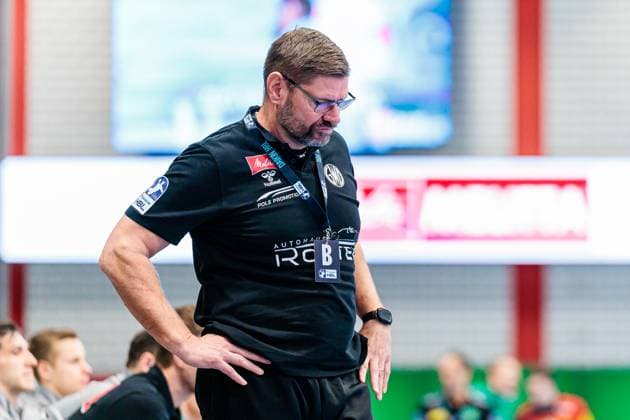 Aaron Ziercke GWD Minden, Coach GER, GWD Minden vs SC DHfK Leipzig, Handball, 1 Bundesliga, Matchday 12, Season 2025 2026, 14 11 2025 GER, GWD Minden vs SC DHfK Leipzig, Handball, 1 Bundesliga, Matchday 12, Season 2025 2026, 14 11 2025 Luebbecke Copyright: xEibner-Pressefoto JanxRollingerx EP_JSK