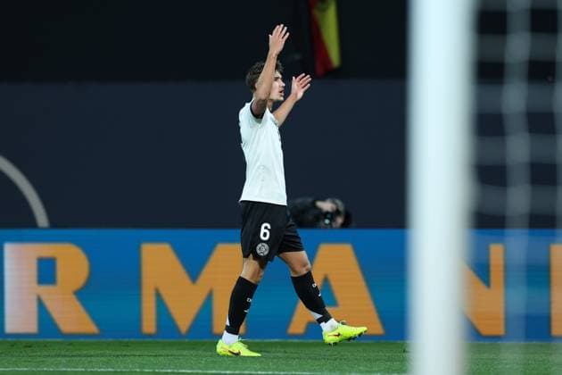 Soccer Men U21 Men European Championship Qualification Germany Malta on 14 11 2025 at Sportpark Ronhof in Fürth Goal celebration to 1 0 by Tom Bischof Germany DFB regulations prohibit any use of photographs as image sequences and or quasi video xMSx
