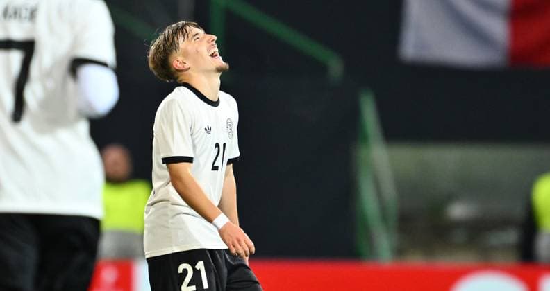 14 11 2025 Soccer international match qualification European Championship Germany GER DEU BRD Malta MLT xwoxzix goal celebration joy after goal goal shot to 4 0 by Lennart Karl 21, Germany