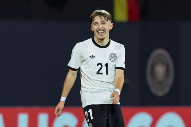 Lennart Karl Germany smiles, UEFA Under21 Championship Group F MD 6, Germany U21 v Malta U21, Sportpark Ronhof Thomas Sommer, November 14, 2025 in Furth, Germany Photo by Marco Steinbrenner DeFodi Images Lennart Karl Germany smiles, UEFA Under21 Championship Group F MD 6, Germany U21 v Malta U21, Sportpark Ronhof Thomas Sommer, November 14, 2025 in Furth, Germany Photo by Marco Steinbrenner DeFodi Images DFB DFL REGULATIONS PROHIBIT ANY USE OF PHOTOGRAPHS AS IMAGE SEQUENCES AND OR QUASI VIDEO