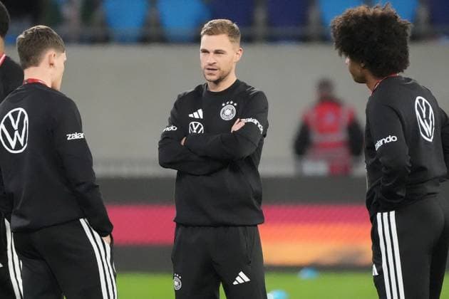 Joshua Kimmich Germany Germany with in the stadium with Serge Gnabry Germany Germany and Florian Wirtz Germany Germany Luxembourg 14 11 2025 Luxembourg vs Germany, World Cup Qualification