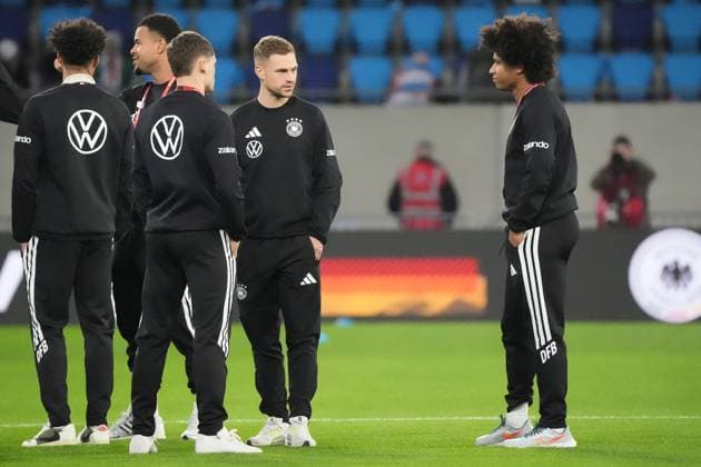 Joshua Kimmich Germany Germany with in the stadium with Serge Gnabry Germany Germany and Florian Wirtz Germany Germany Luxembourg 14 11 2025 Luxembourg vs Germany, World Cup Qualification