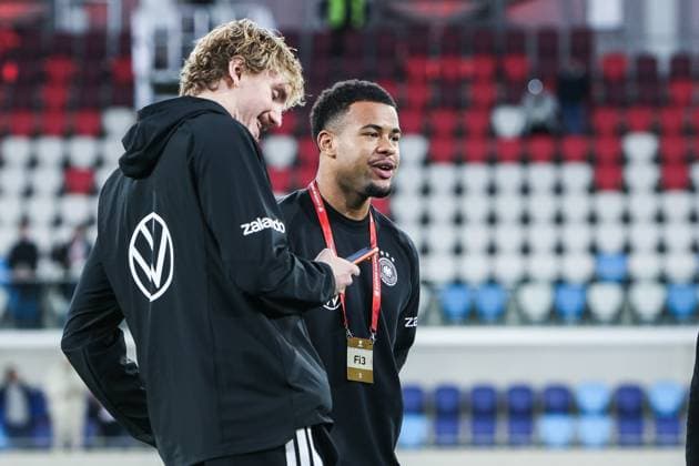 Sport, Football, UEFA European Qualifiers World Cup Qualifiers Europe Group A 9 Matchday Luxembourg Germany 14 11 2025, Stade de Luxembourg Nick Woltemade Germany, 11 , Noah Atubolu Germany Luxembourg Luxembourg Stade de Luxembourg Luxembourg