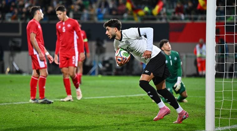 14 11 2025 Soccer international qualifier European Championship Germany GER DEU BRD Malta MLT xwoxzix Muhammed Damar 10, Germany after scoring goal goal shot to 6 0
