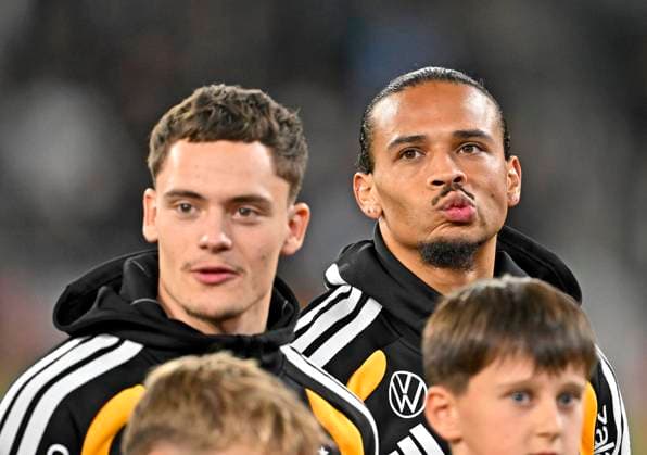 14 11 2025, Football World Cup Qualification Europe 2025 26, Matchday 9, Luxembourg Germany, at Stade de Luxembourg Croix de Gasperich, Luxembourg , f l Florian Wirtz Germany and Leroy Sane Germany