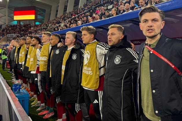 Joshua Kimmich Germany Germany during the anthem on the bench Luxembourg 14 11 2025 Luxembourg vs Germany, World Cup qualification