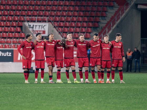 Germany Soccer, Bavarian State Cup 2025 26, Matchday 4 FC Ingolstadt 04 vs SSV Jahn Regensburg Audi Sportpark Ingolstadt FC Ingolstadt 04 before the penalty shootout Copyright: xChristopherxRupprechtx