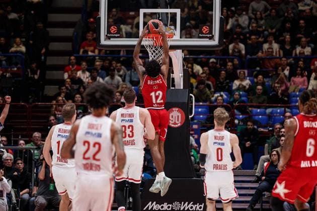 Basketball, EuroLeague, EA7 Emporio Armani Olimpia Mailand - Olympiakos Piräus Armoni Brooks EA7 Emporio Armani Olimpia Milano - Olympiacos Piraeus EuroLeague 2025 2026 Milano, 14 11 2025 Foto AlessiaDoniselli Ciamillo-Castoria  Copyright: xAlessiaxDonisellix