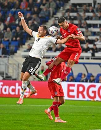14 11 2025, Football World Cup Qualification Europe 2025 26, Matchday 9, Luxembourg Germany, at Stade de Luxembourg Croix de Gasperich, Luxembourg , v l Waldemar Anton Germany v Seid Korac Luxembourg