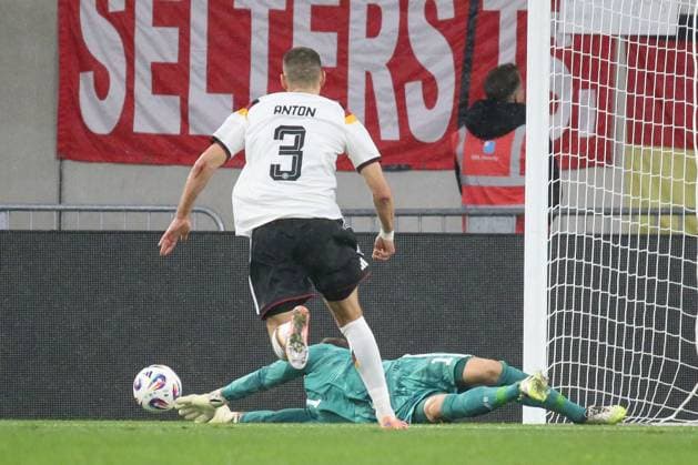 14 11 2025, xflhrx, Football World Cup Qualification 2026 Luxembourg Germany emspor, v l Oliver Baumann Germany, parade, haelt den Ball, faengt den Ball, pariert DFL DFB REGULATIONS PROHIBIT ANY USE OF PHOTOGRAPHS as IMAGE SEQUENCES and or QUASI VIDEO Luxembourg