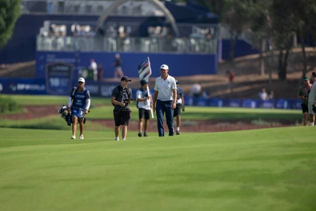 Ludvig Aberg SWE Round 2 of the DP World Tour Championship 2025, held at the Jumeirah Golf Estate, Earth Course, Dhabi, United Arab Emerites 13 16 November 2025 Dubai United Arab Emerites DP World Tour, Dp World Tour Championship 2025, Golf x11290x  Copyright: xWilliamxBrodin TTx DP World Tour Championship 2025