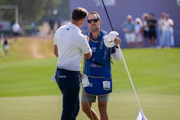 Ludvig Aberg SWE Round 2 of the DP World Tour Championship 2025, held at the Jumeirah Golf Estate, Earth Course, Dhabi, United Arab Emerites 13 16 November 2025 Dubai United Arab Emerites DP World Tour, Dp World Tour Championship 2025, Golf x11290x  Copyright: xWilliamxBrodin TTx DP World Tour Championship 2025